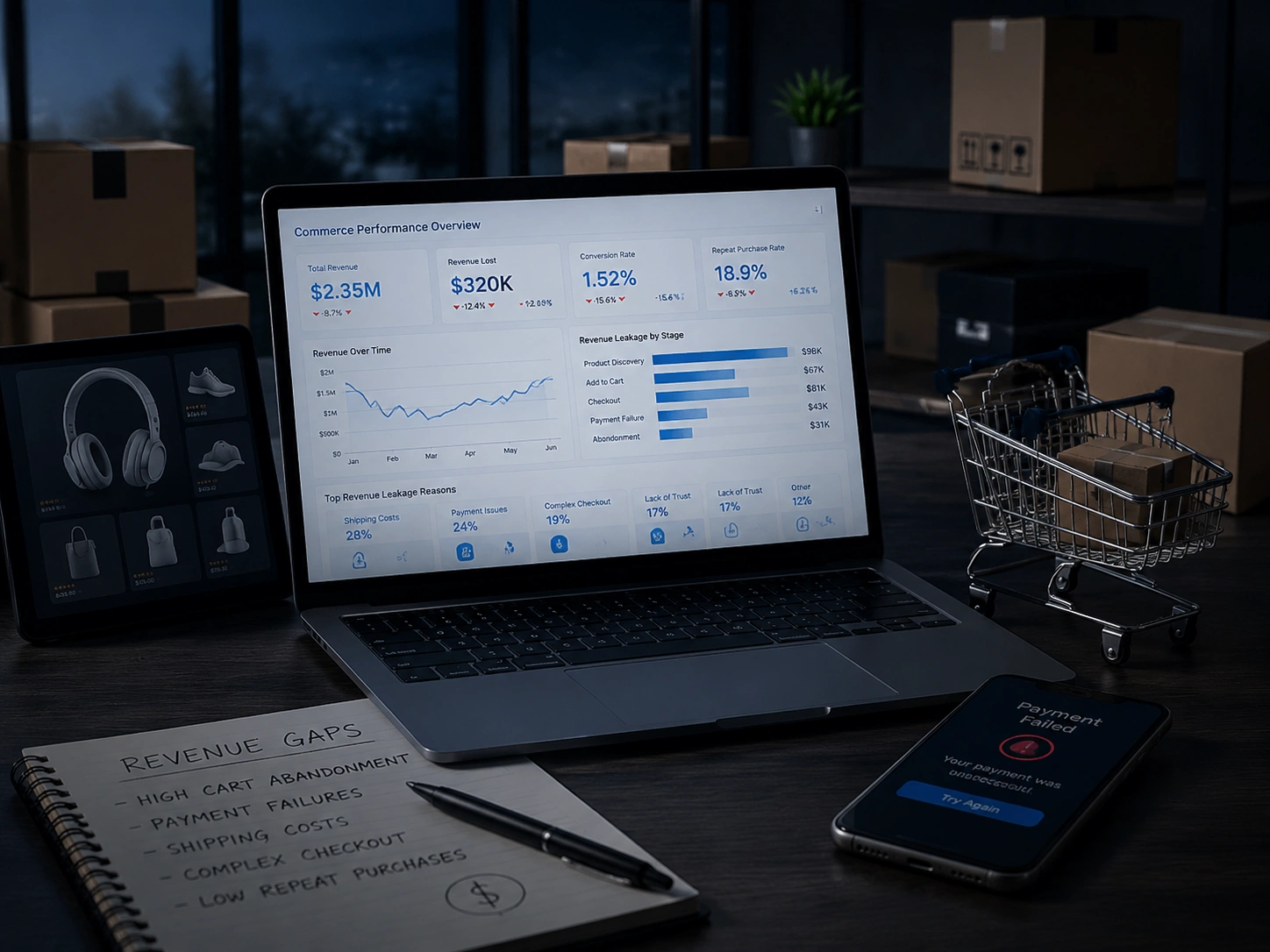 A commerce brand team working to close the gaps where revenue leaks