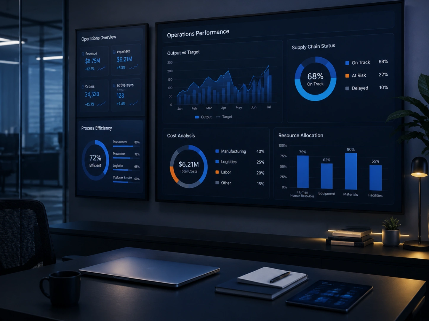Business systems for complex operations connecting sales, administration, delivery, reporting, and customer success
