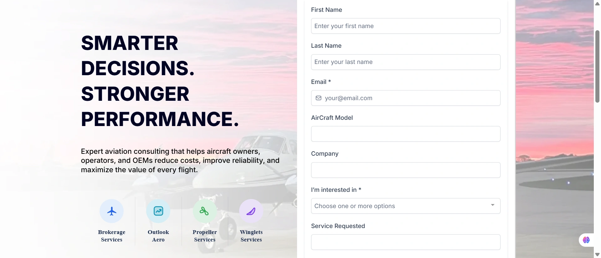 Lead capture landing page with a clear offer and conversion-focused form