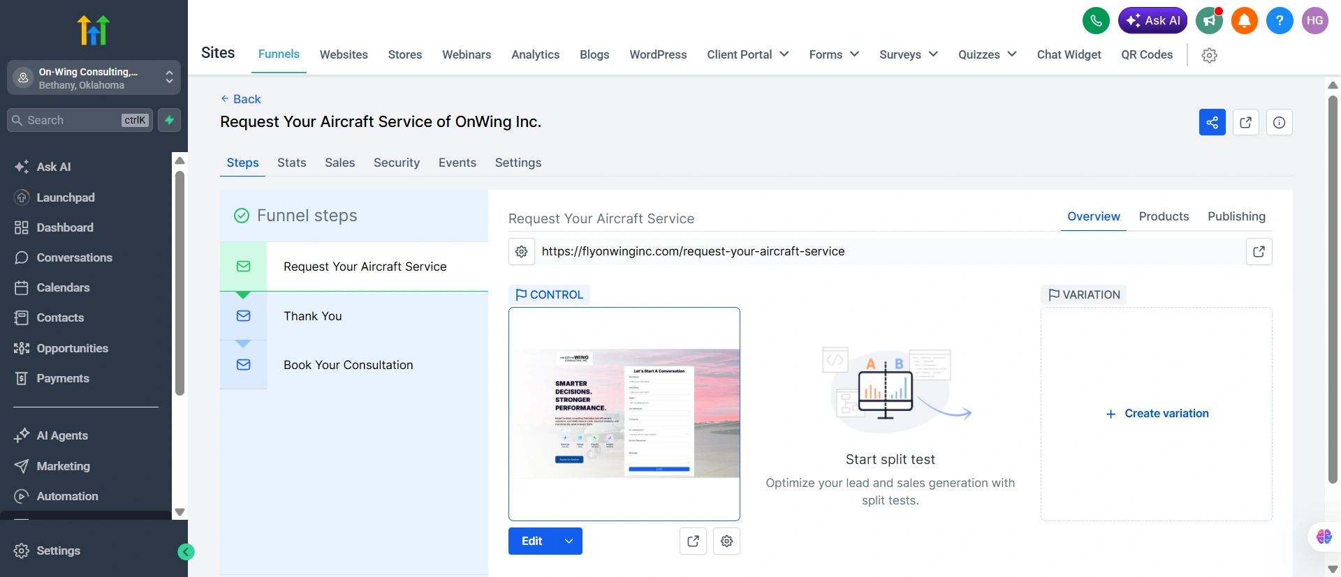 Website lead form creating a CRM record with source and owner information
